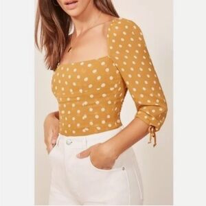 Reformation Grove Polka dot top